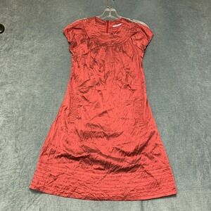 Calypso Christiane Celle Sheath Dress Womens Small Maroon Cap Sleeve Back Zip